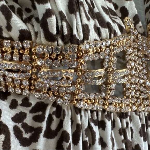 Sky brand dress Rhinestone Beaded Leopard Print Maxi Dress XS NWT - Picture 11 of 16